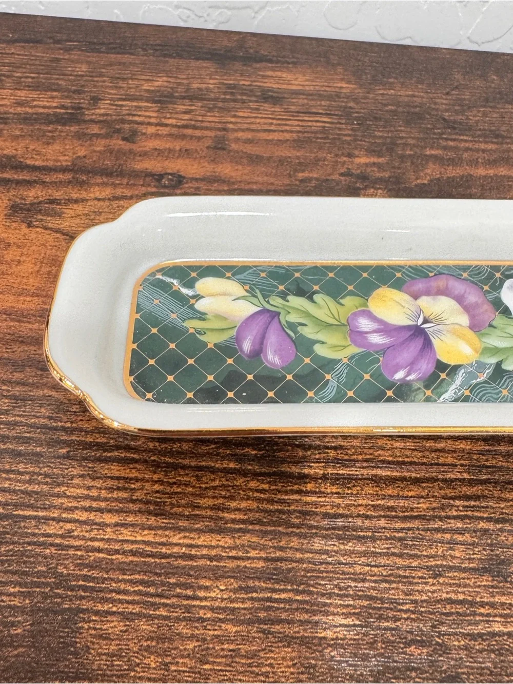 Neiman Marcus Vintage 2 Piece Ceramic Desk Set , Trinket Tray And Letter Opener